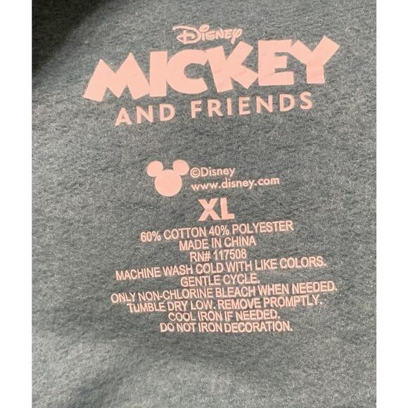Disney Mickey And Friends Women's Crop Top Print Crew Neck Sweatshirt Sz XL - Picture 9 of 9